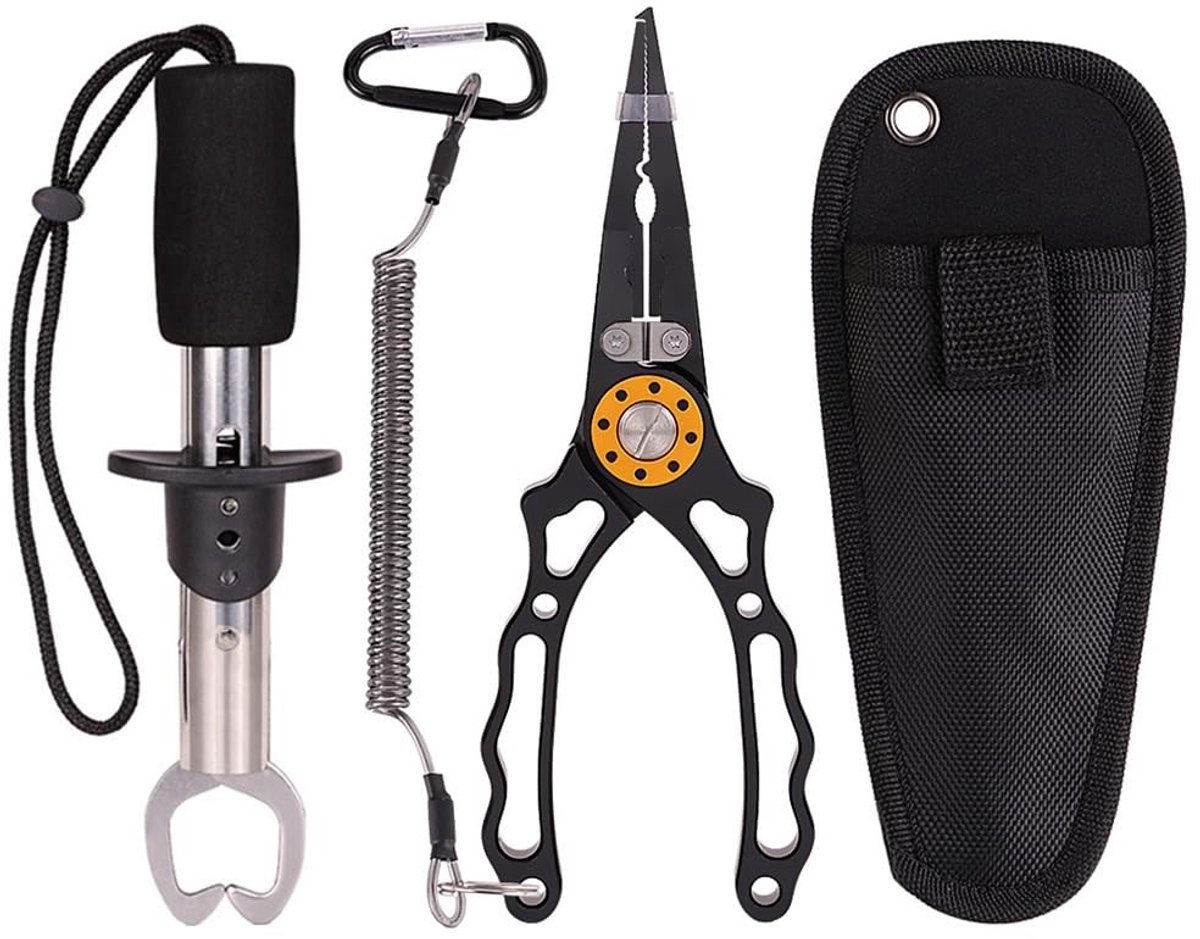 Dailygoods- Vistangenset Multifunctioneel - Vishaakverwijderaar - Visgrijper/Multitool - Visklem - Messentang - Ergonomische Handgreep - Visgereedschap