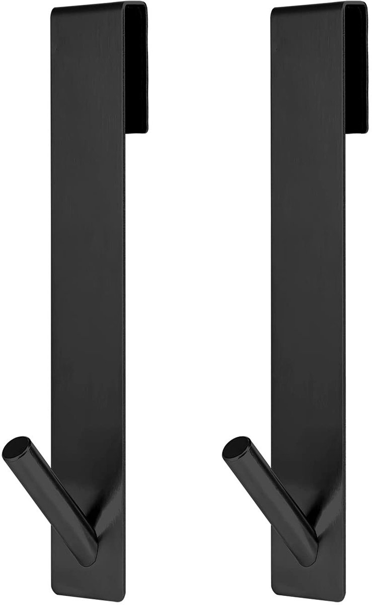 Dailygoods- Douchedeurhaken 18cm - Roestvrij Staal - Set van 2 - Handdoekhaak - Antislip - Geschikt voor Badkamer