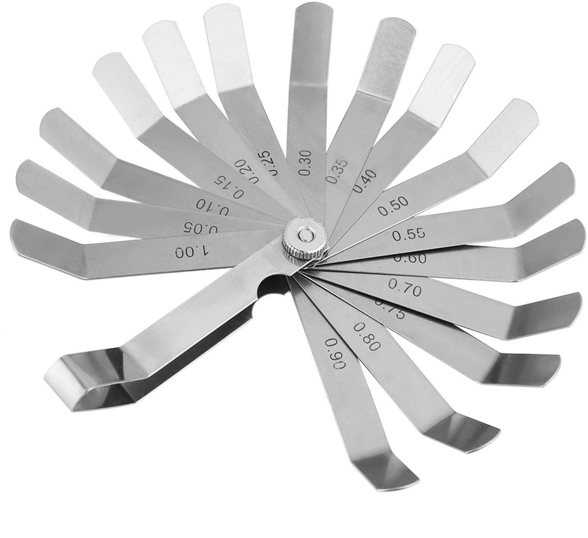 Dailygoods- Voelermaat Hoge Precisie - Roestvrij Stalen Liniaal - Meetbereik 0,05-1,00 Mm - Gemakkelijk Mee Te Nemen - Duidelijke Aanduiding - Brede Toepassing - Meetlat