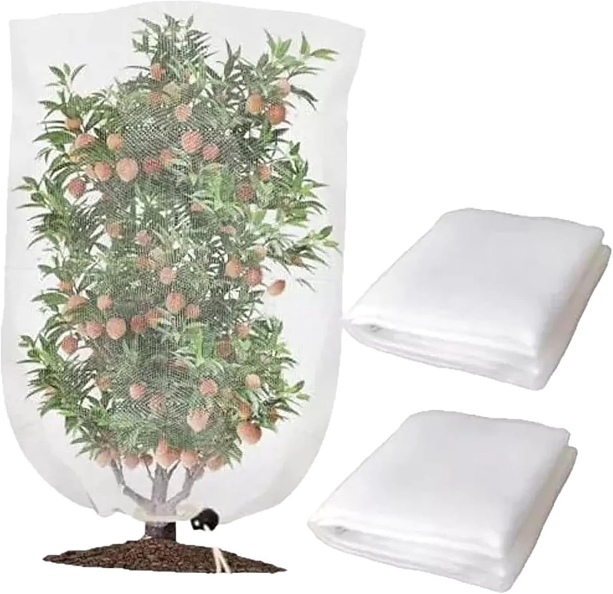 VHV - Plantenhoes - Plant Beschermhoes - 2stuks - Kweekhoes - Mesh Plant Guard - Hoes Met Rits En Trekkoord - Voor Tuin Terras Balkon - 60*60*120cm