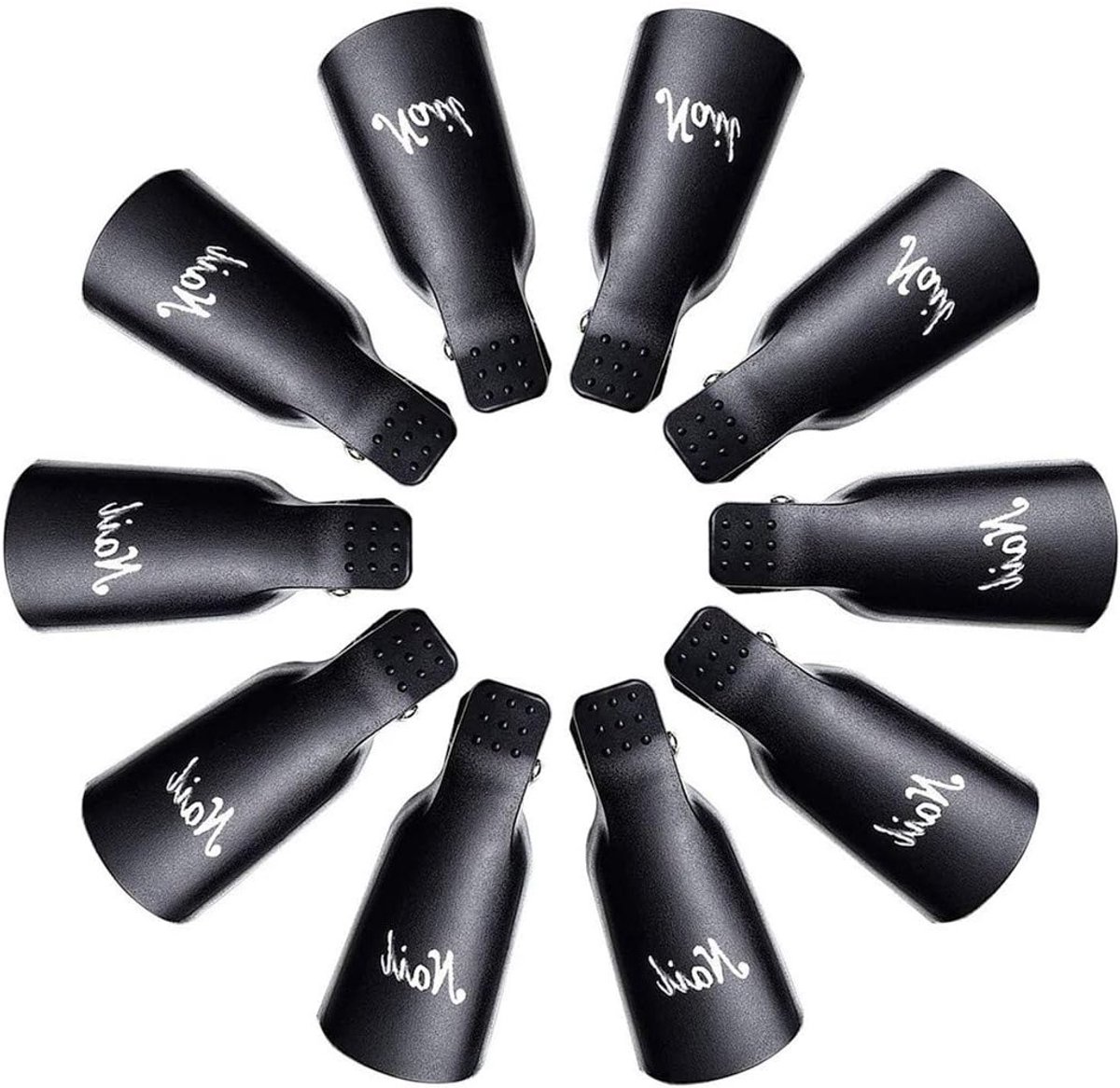 Set van 10 Nagellak Verwijder Clips voor het Verwijderen van Gel, Acryl en Kunstnagels - Handige Nagelverzorging Tools in Zwart