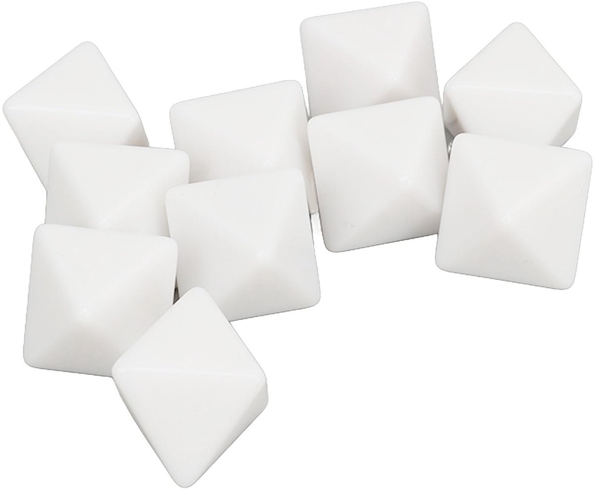 Dailygoods- Dobbelstenen Set 20 Stuks - Duurzaam Kunststof - 8-zijdige Dobbelstenen - Lichtgewicht - Slagvast - Ideaal voor Onderwijs en Spellen - Dobbelsteen