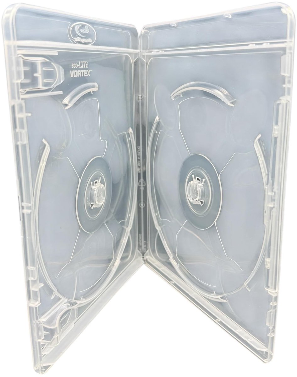 Dailygoods - 25 x Vortex Eco-Lite Double 3D Blu-ray Cases - Duurzaam en Transparant - Ideaal voor opslag - Transparante behuizing - Bescherming...