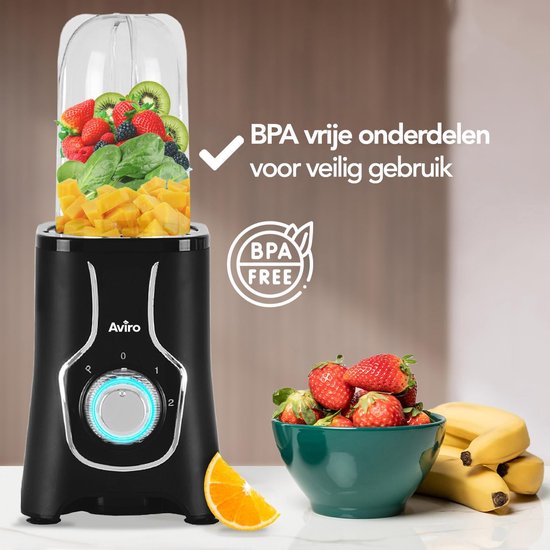 Keuken Blender - Smoothie Maker - Gezonde Dranken Maken - 14-delige Set - 1000ML Kan - Zwart — afbeelding 5