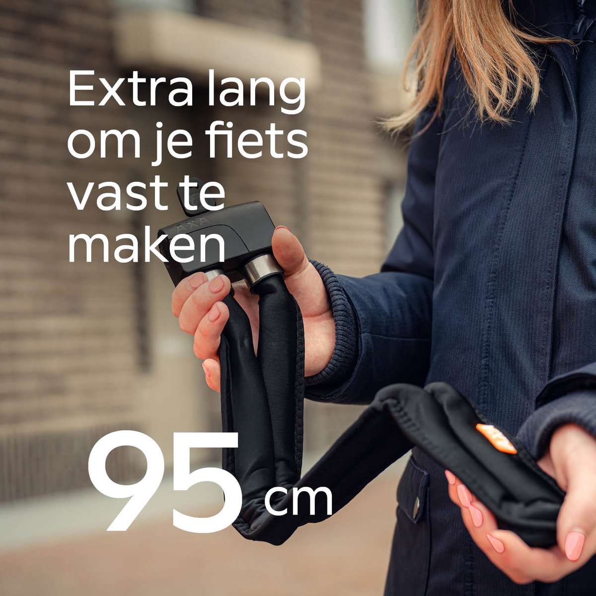 AXA Foldable 6-95 Vouwslot – Slot voor fiets, racefiets, mountainbike – Fietsslot met houder en Sleutelservice – Stalen schakels – 95 cm – foto 5