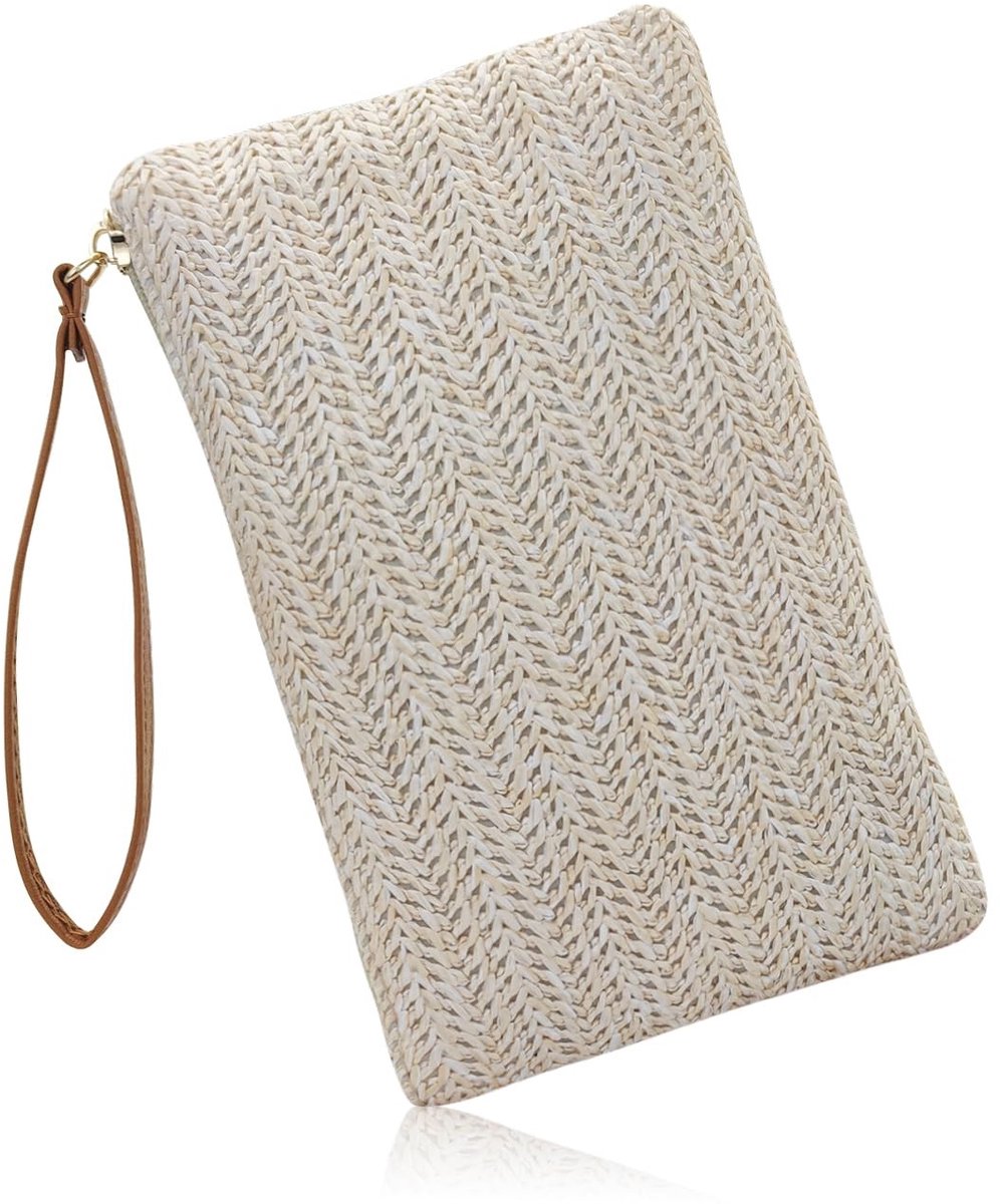 LAUZY- Clutch Bag - Bohemian Strandtas - Handtas Dames - Mode Accessoire - Woven Strandtas - Verstelbare Handgreep - Geschikt voor Feest en Reis