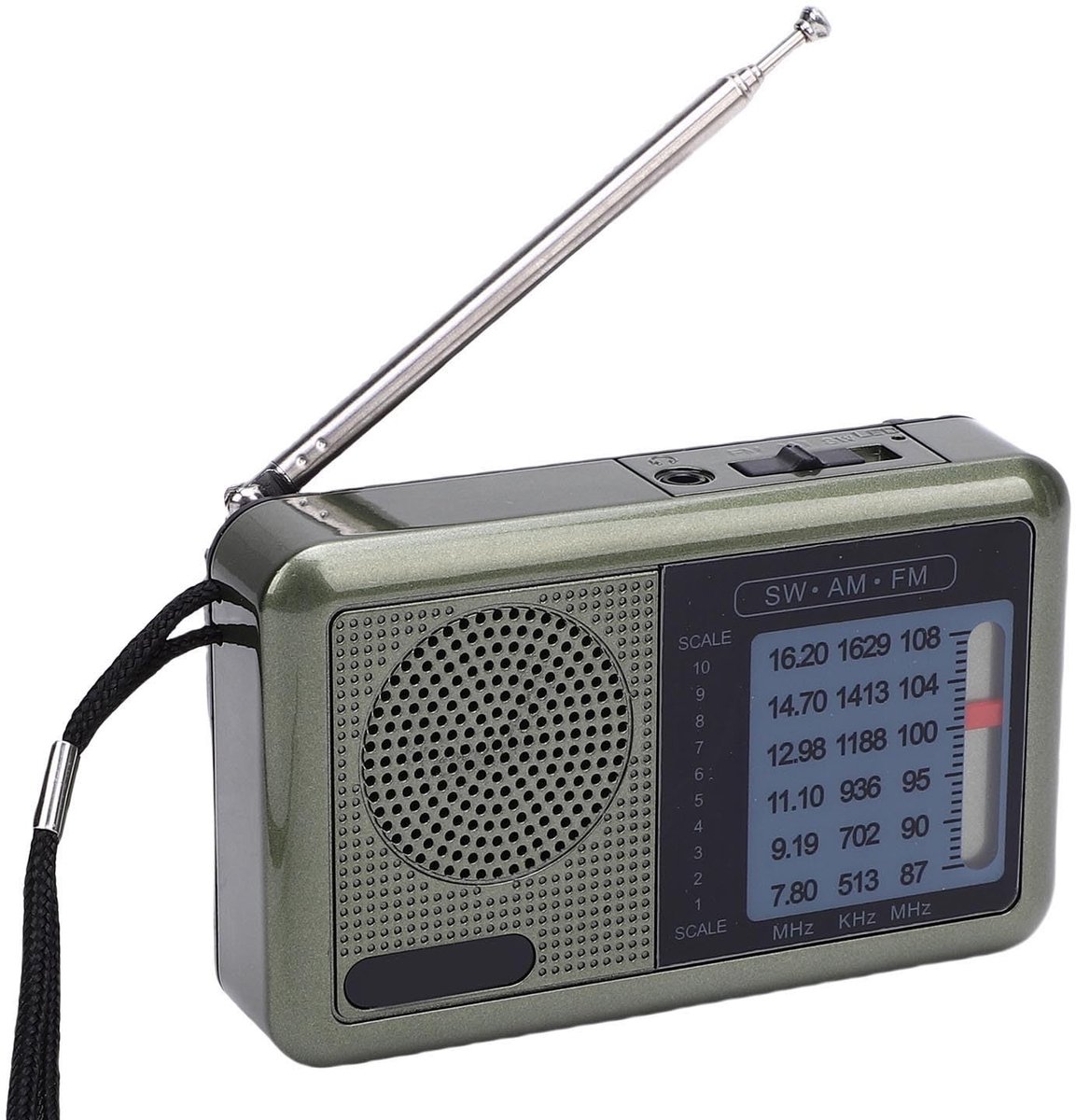 Dailygoods- Radio HiFi-geluid - Draagbare AM/FM/SW-Radio - USB Oplaadbaar - Compact - Batterijvoeding - Geschikt voor binnen/buiten