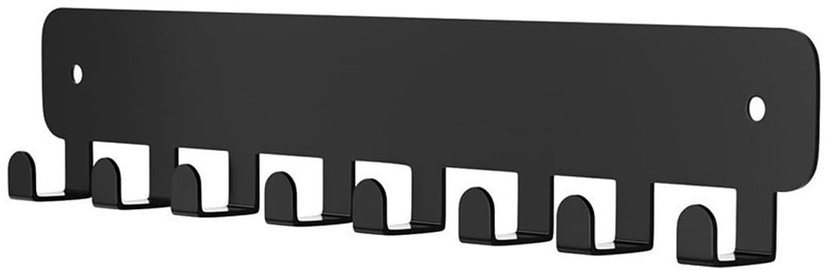 Dailygoods- Wandsleutelhouder Zelfklevend - Sleutelrek met 8 Haken - Geen Boren Nodig - Zwart Design - Handige Opbergoplossing - Voor Woonkamer/Kantoor