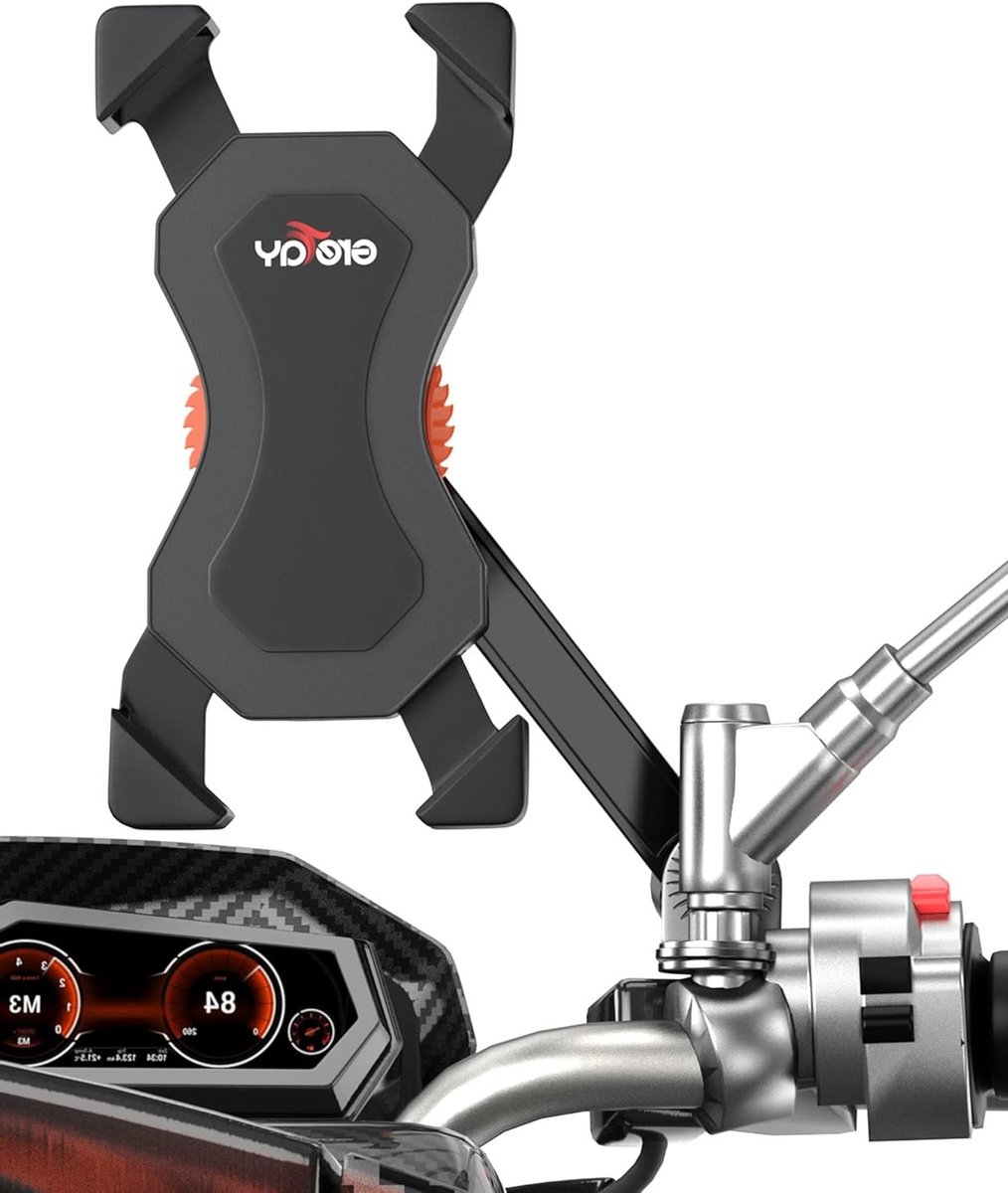 Motorfiets Smartphone Houder voor Achteruitkijkspiegel, 360 Graden Rotatable, Geschikt voor 3.5-6.5 Inch Telefoons, Veilig en Handig voor Rijders