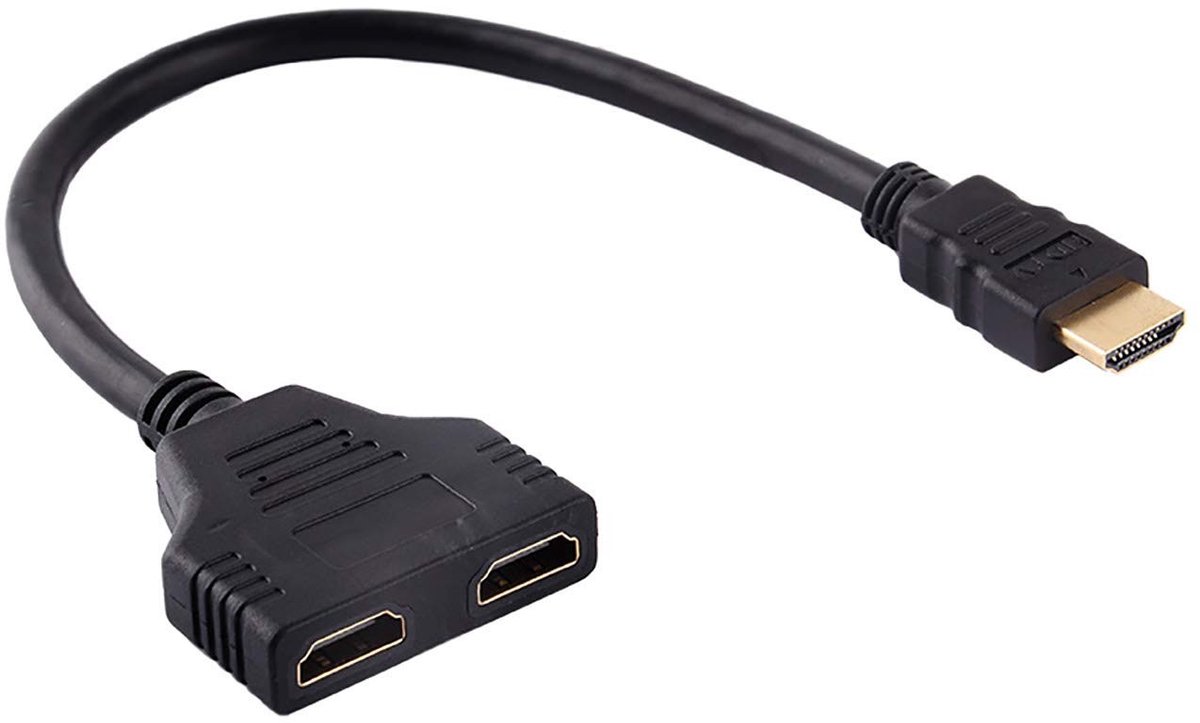 HDMI Splitter 1 naar 2 Adapter voor HDTV en Monitor