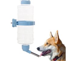 Huisdier waterfles - Drinkbak kooi - Druppelloos drinken - Automatische waterstroom - 383 x 173 cm - Blauw