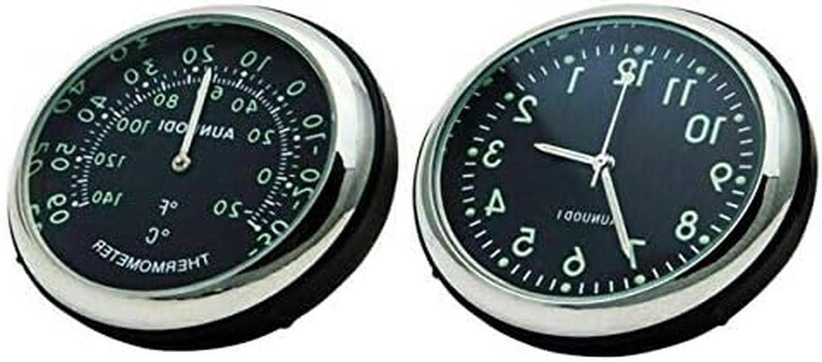Auto Thermometer Klok - Dashboard Meter - Temperatuur Monitoren - Lichtgevende Wijzerplaat - 4x4x4cm - Goud