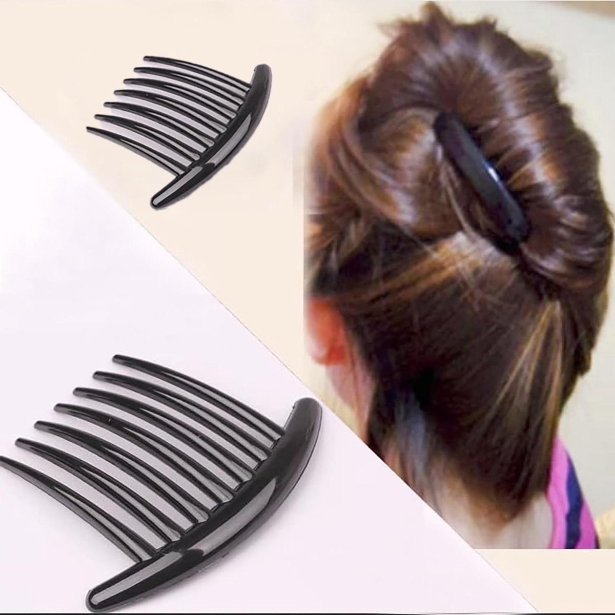 Haarkam Set - Zijdezijden Kammen - Haar Vormgeven - Glad Oppervlak - 2 Stuks - Zwart