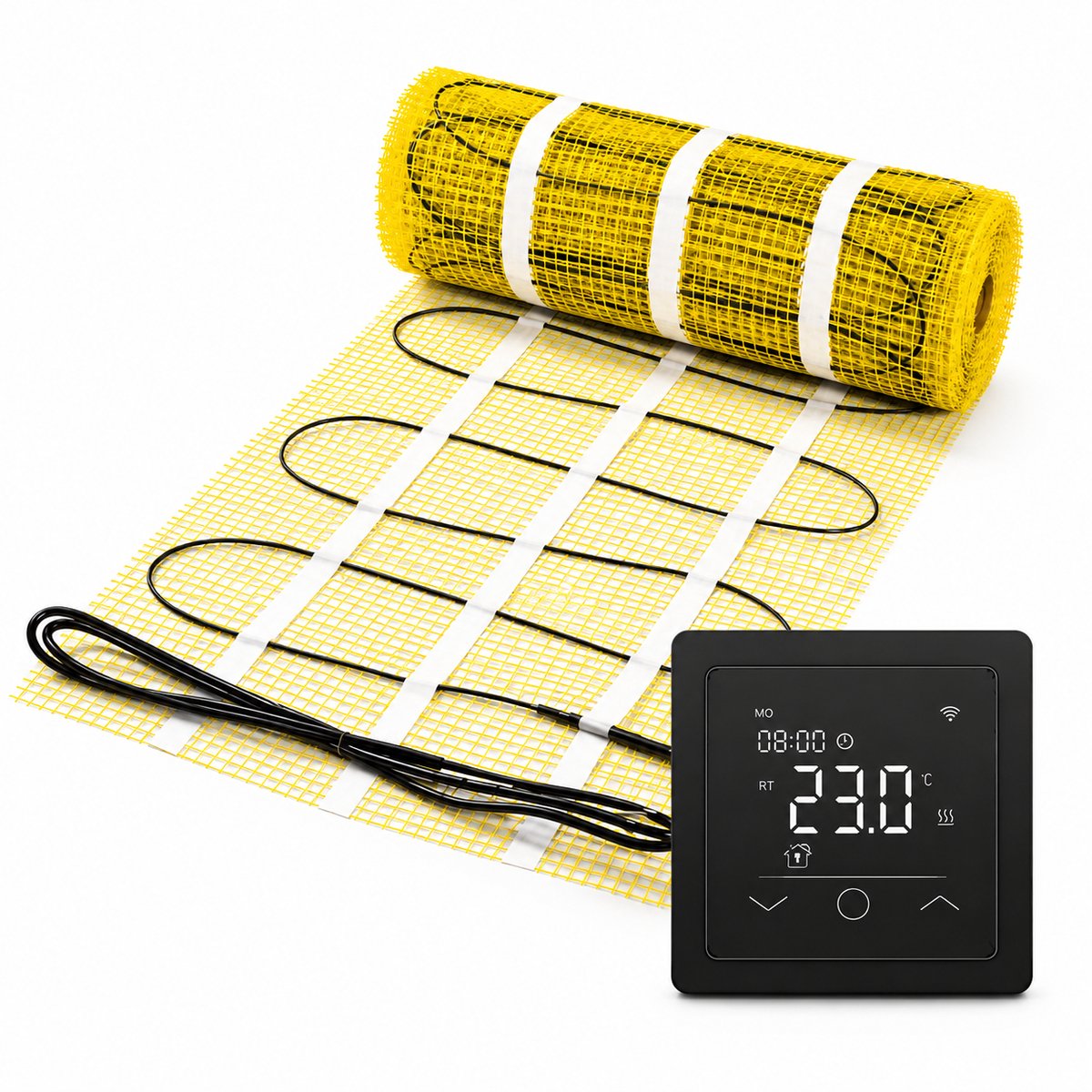 Pro-series Complete set, beschikbaar in diverse afmetingen, 150 watt per m², met wifi thermostaat passend in de meeste afdekraampjes, 18 m², Zwart