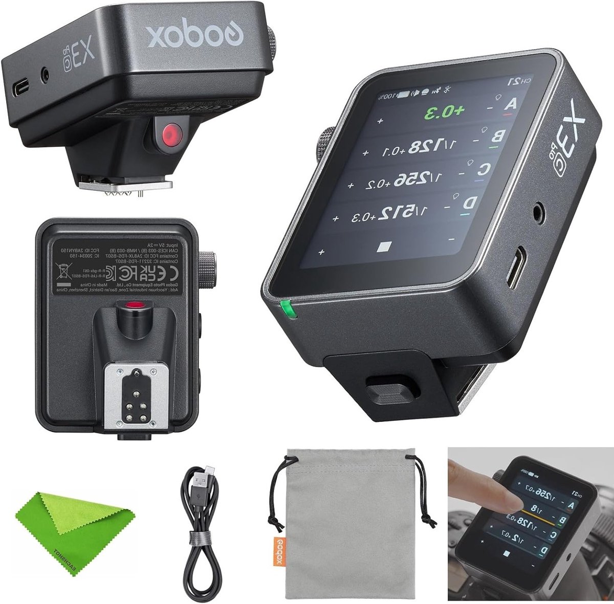 Professionele TTL Flits Trigger voor Canon met Bluetooth Integratie, 2.4G Draadloos en 2.4 Inch LCD Scherm, Ideaal voor Fotografie en Videoproductie