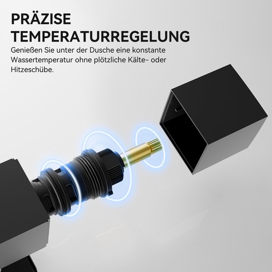 Sofetiy Max Regendouche - Ø 30 cm - Handdouche Met 6 standen - Waterbesparend - Inclusief thermostaatkraan - Zwart