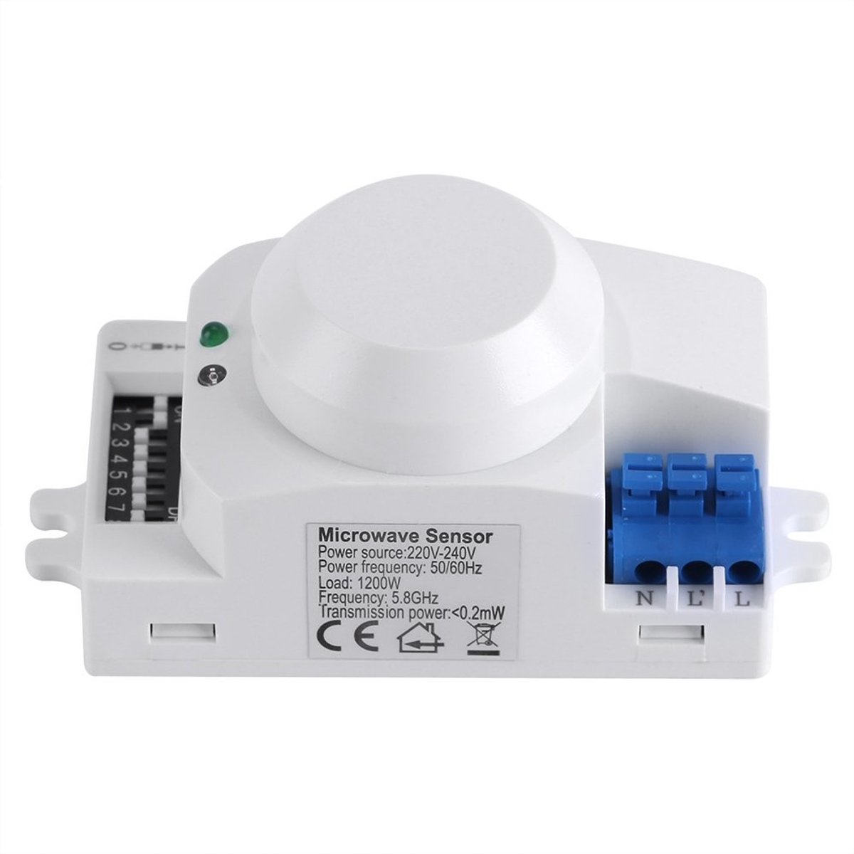 Dailygoody - 360 Degree Microwave Smart Motion Detector - Energiezuinige lichtschakelaar - Binnen gebruik - Hoge gevoeligheid - Geschikt voor LED en s