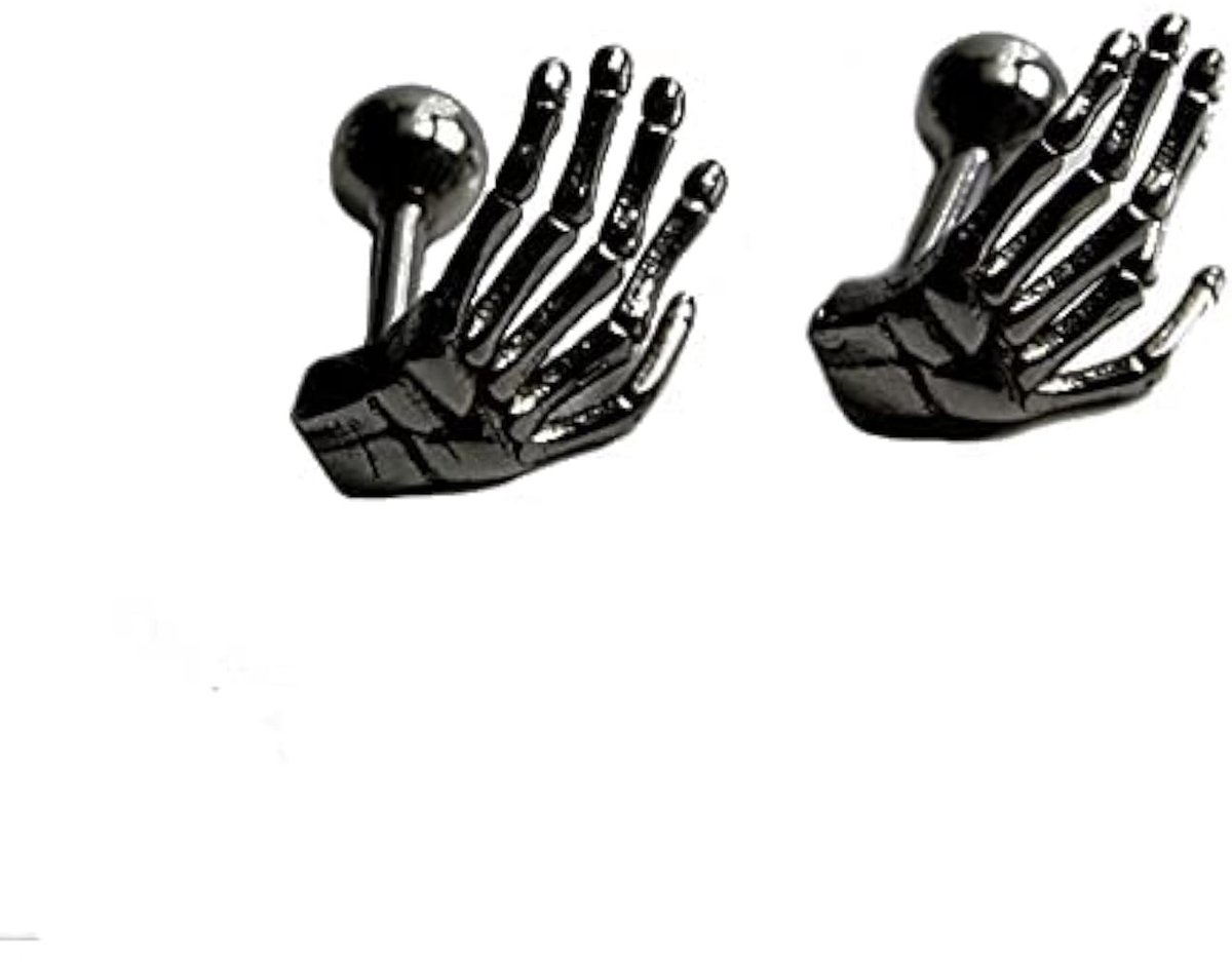 Gotische schedel-oorstekers - Roestvrij staal - Hypoallergeen - piercing - punk sieraden - Geschikt voor unisex volwassenen - Gesc...
