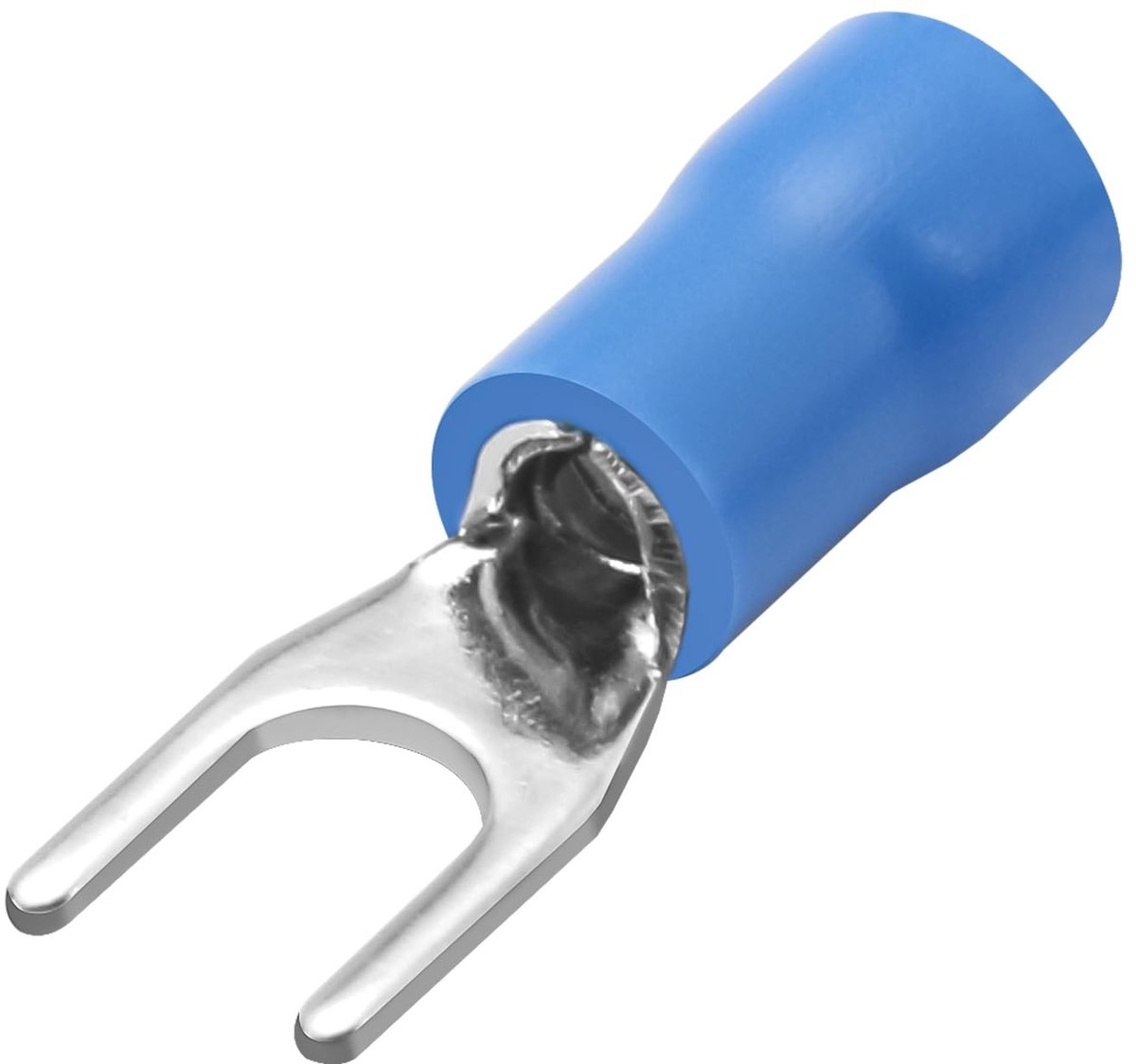 Dailygoody - Fork Connector - 100 Stuks - Insulated Wire Connector - Blauw - 1.5-2.5mm² - Geschikt voor Elektrische Verbindingen - Fork Terminal
