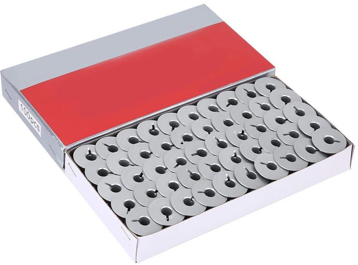 Store_7 - Aluminium spoelen - Naaien - Inclusief bobbin case - 100 stuks - Voor industriële naaimachines - Duurzaam materiaal - Geschikt voor naaie...