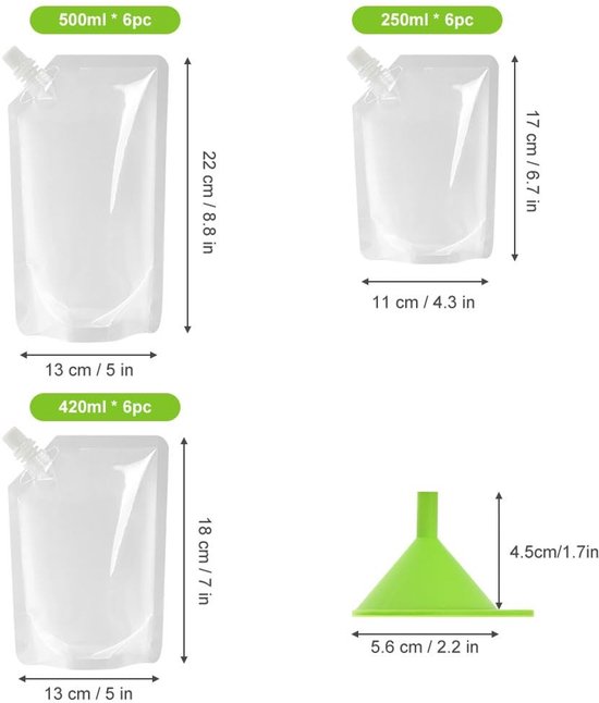 Dailygoody - Drinkzakjes - Hervulbare plastic flessen - Lichtgewicht en opvouwbaar - Transparant - Ideaal voor festivals - Herbruikbaar en veilig — afbeelding 4