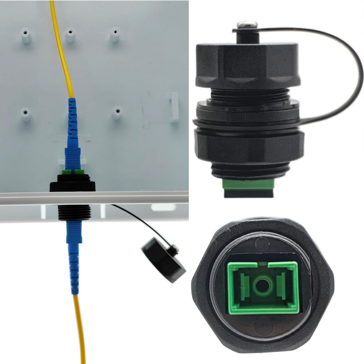Dailygoody - SC-connector - Glasvezelkoppeling - Waterdicht - Groen - IP68 - Voor routers en switches - Paneelmontage