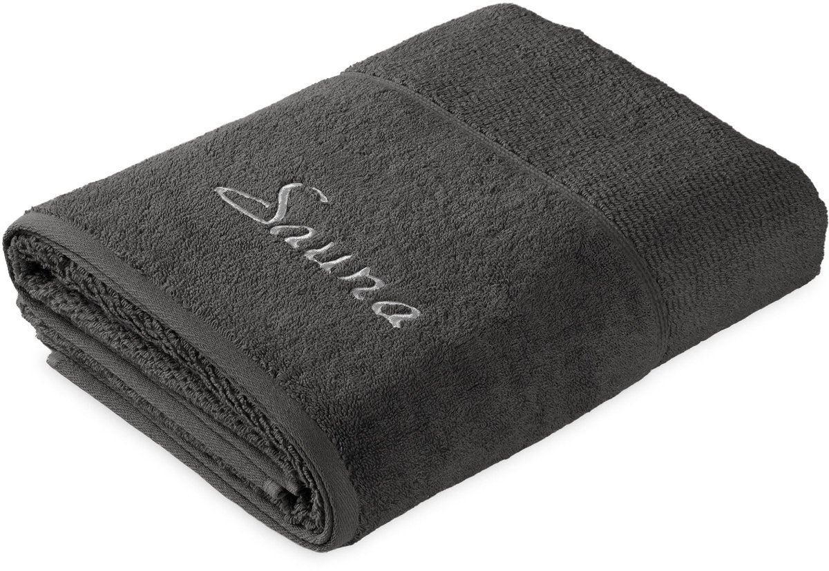 Dailygoody - Frottana Pearl saunahanddoek - 100% Katoen - 80 x 200 cm - Pluizig en absorberend - Grafietgrijs - Ideaal voor sauna en wellness - Luxe b...