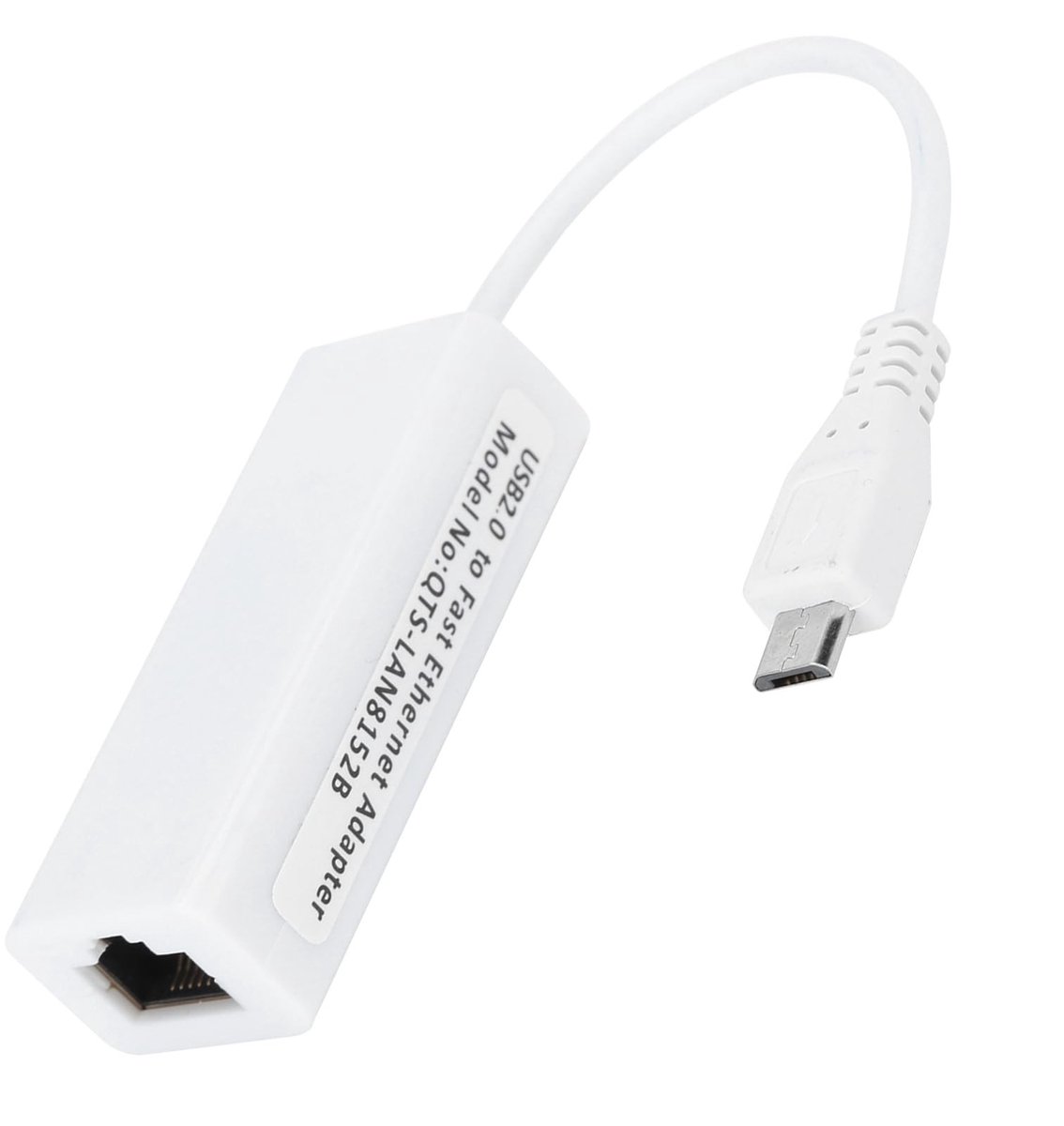 Dailygoody - Micro USB Naar RJ45 Ethernet-poortadapter - 100M Ethernet - Geïntegreerd Fast Ethernet - Compact formaat - Auto-negotiation - Geschi