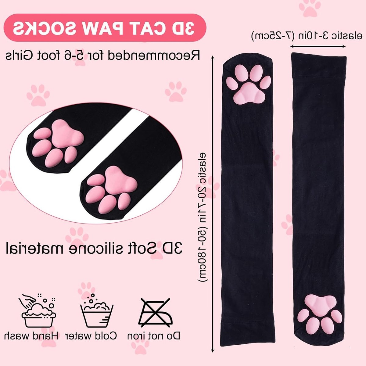 Overknee Kousen met 3D Kattenklauwen, Dikke Thigh High Sokken voor Cosplay en Rollenspel, Perfect voor Vrouwen en Meisjes