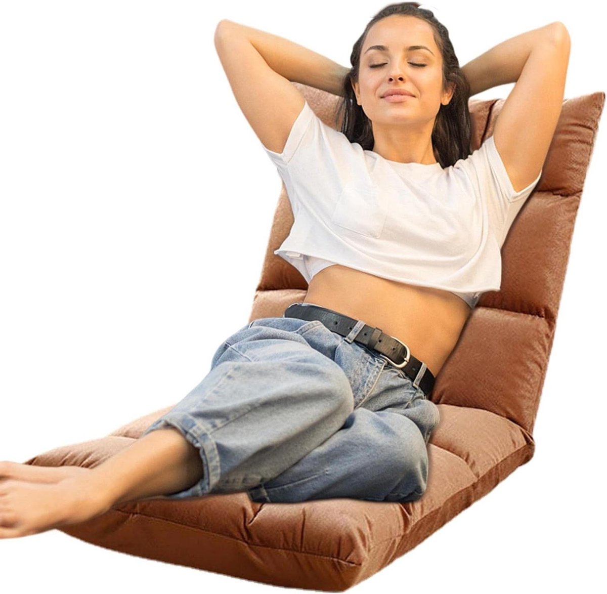 Fauteuil Bank - Zitbank - Ontspannen - Verstelbare rugleuning - 110 x 52 cm - Koffiebruin