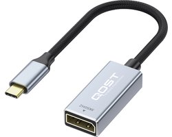 Qost - USB C Naar Displayport Adapter - 8K 120Hz - Type C 3.1 Naar Displayport - Thunderbolt 3