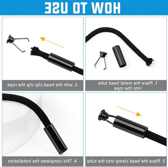 50 sets metalen koord eindstukken in 5 kleuren, hoogwaardige legeringen, ideale koordstoppers voor DIY projecten en reparaties van veters — afbeelding 3
