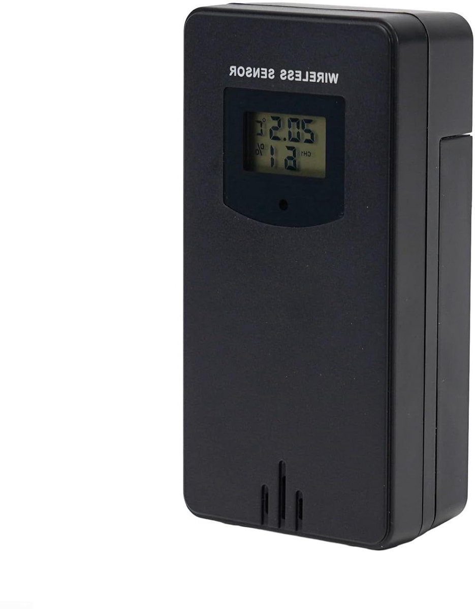 Draadloze Sensor - Buitensensor Weerstation - Temperatuur Meten - Ondersteunt 3 Sensoren - 60 Meter Bereik - Zwart