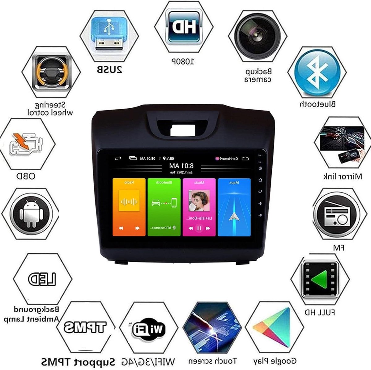 Auto Multimedia Speler - Navigatie Radio - Veilige Rit - Plug en Play - 2 Din - Zwart