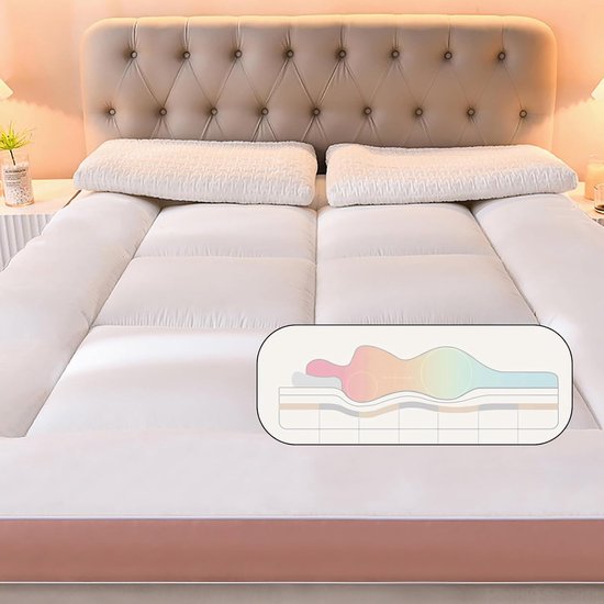 Japanse Vloermatras - Futon Slaapmat - Gasten Laten Slapen - Opvouwbaar Ruimtebesparend - 120 x 203 cm - Grijs — afbeelding 2