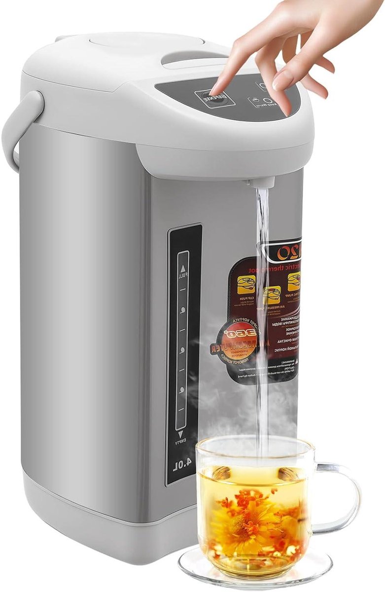 Warmwaterdispenser - Waterkoker - Water Verwarmen - 3 Uitlaatmodi - 4 Liter - Grijs