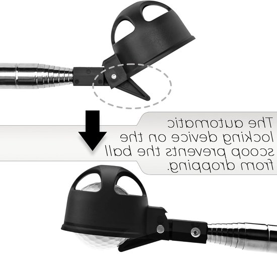 Opvouwbare Golfbal Retriever met Telescopische Handgreep en RVS Schacht - 1,89 Meter Lang voor Efficiënt Balherstel van Merkloos — afbeelding 2