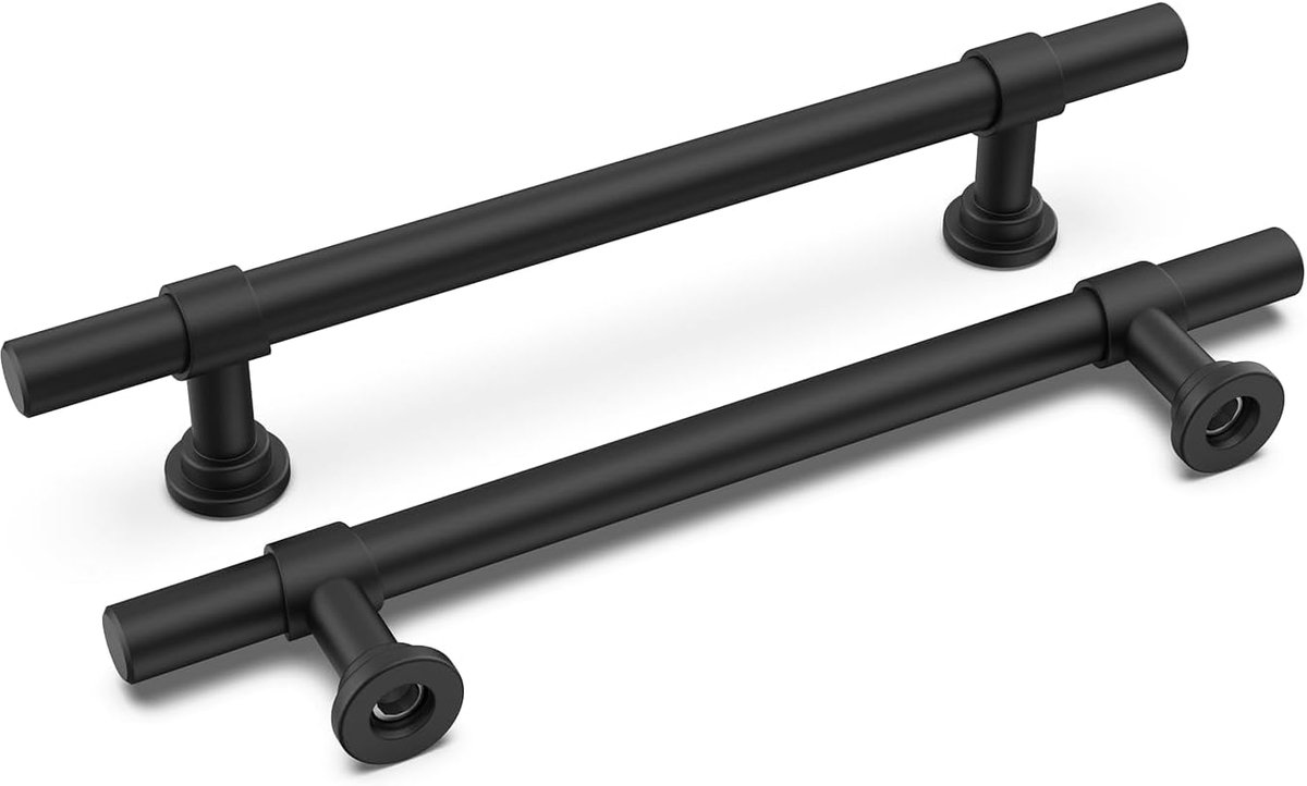 Meubelgrepen Set - Zwarte Kastgrepen RVS - 15 Stuks 128mm Maat - Matzwarte Finishing Stevige Montage - Voor Keukenkasten En Kledingkasten - Moderne Zwarte Stijl