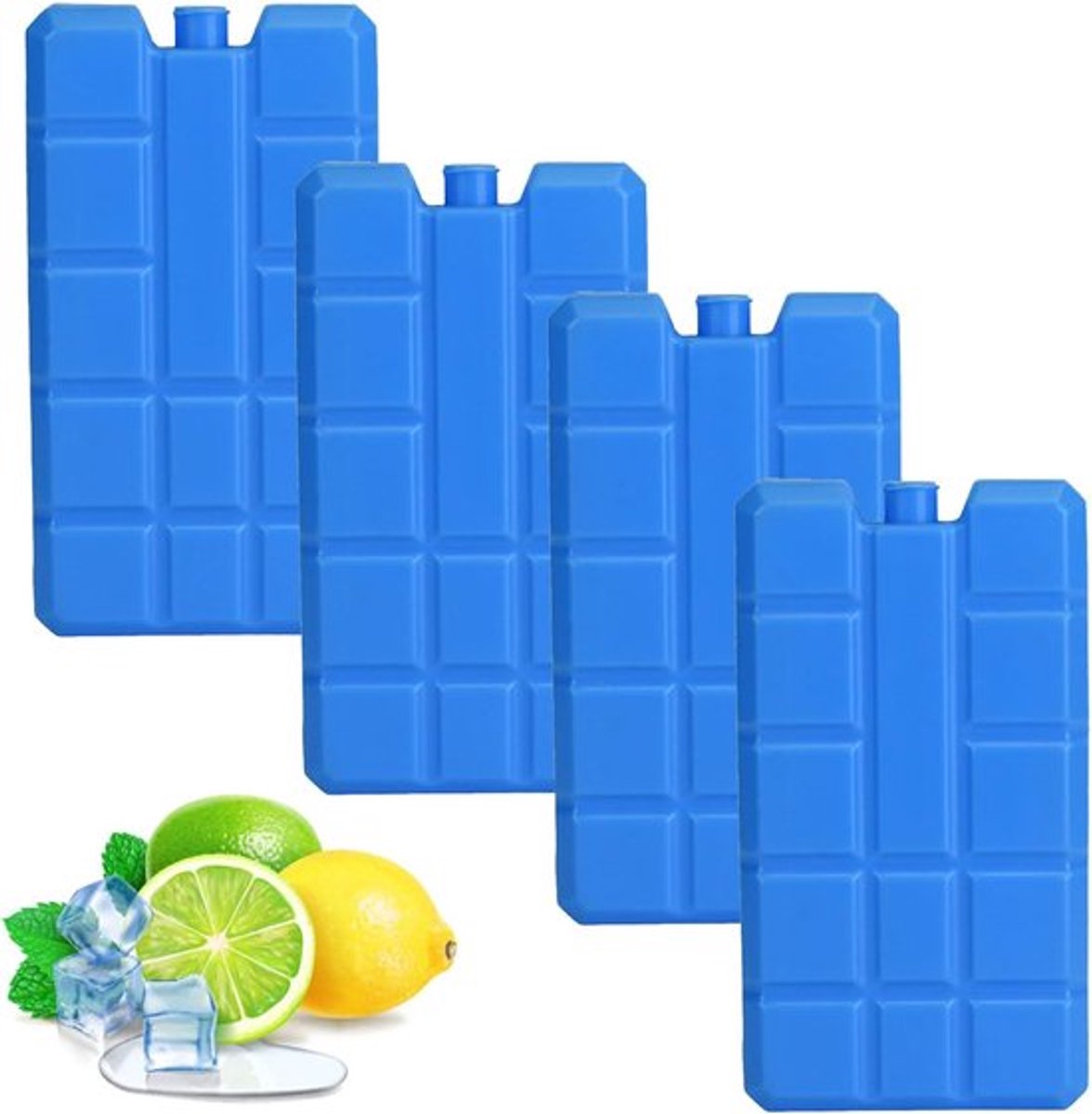 4-pack - 200ml - Blauwe plastic koelbox - Draagbare dunne koelbox - Koelbox / Diepvrieszak - Geschikt voor ijskoude dranken buiten - Herbruikbaar