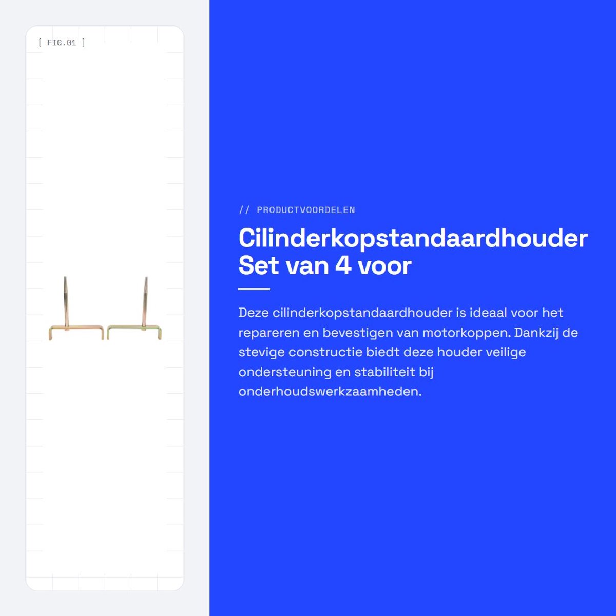 Dailygoods- Cilinderkopstandaardhouder Stevig - 4 Stuks - Duurzaam - Universeel - Motorcilinderkopbeugel - Eenvoudige Bediening - Motorsteun