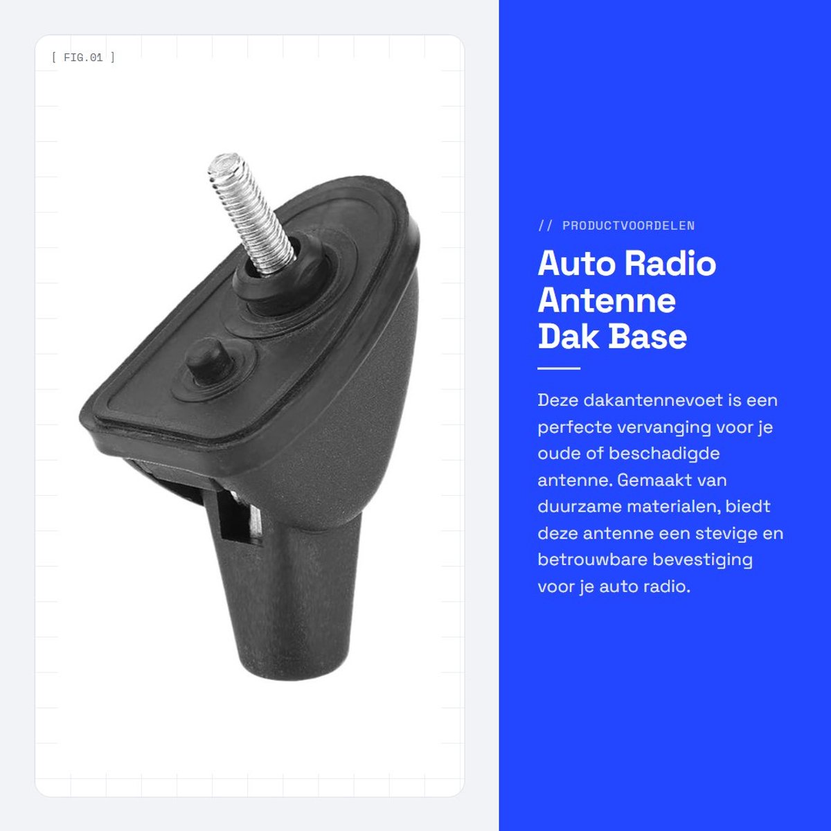 Dailygoods- Antennebase Gloednieuw - Auto Antenne Universeel - Dak Antennevoet - Stevig en Duurzaam - Eenvoudige Installatie - Voor Almera - Autoantenne