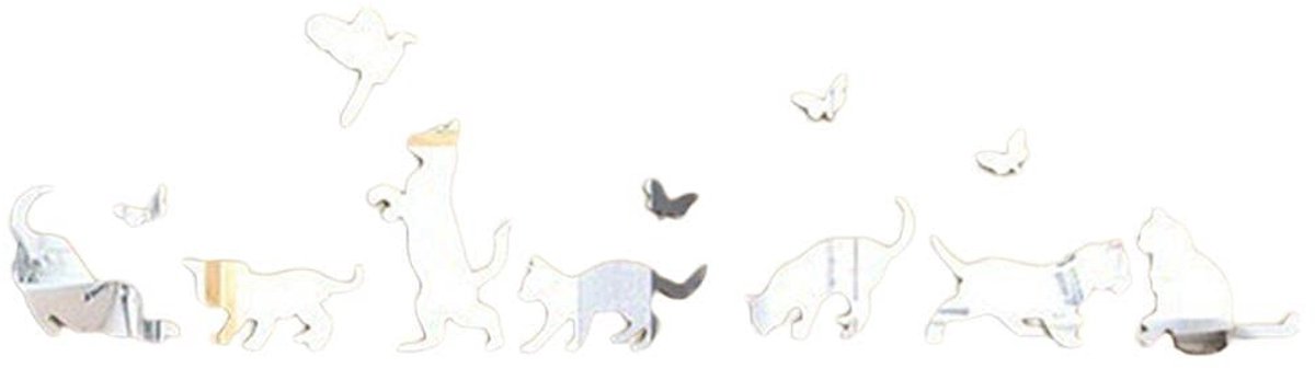 Dailygoods- Muurtattoo Kat - Muurstickers Zilver - Muurstickers Acryl - Muurstickers DIY - Muurstickers Decoratie - Afmeting 80x20 cm - Muursticker
