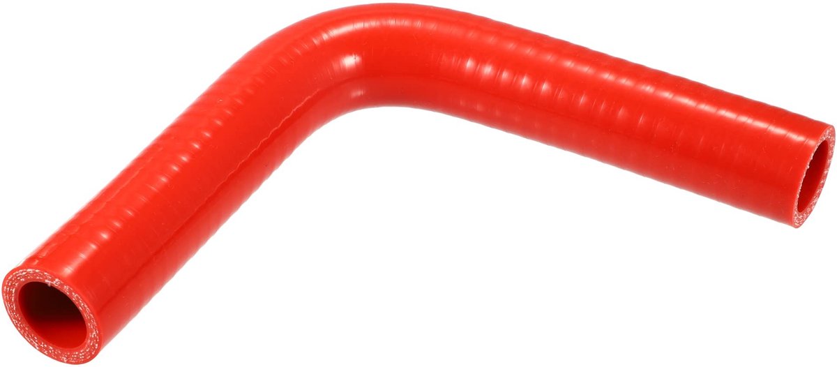 Dailygoods- Siliconen Slang 90 Graden Bocht - Universele Koppeling - Binnendiameter 25mm - Lengte 150mm - Rood - Duurzaam Materiaal - Koelslang