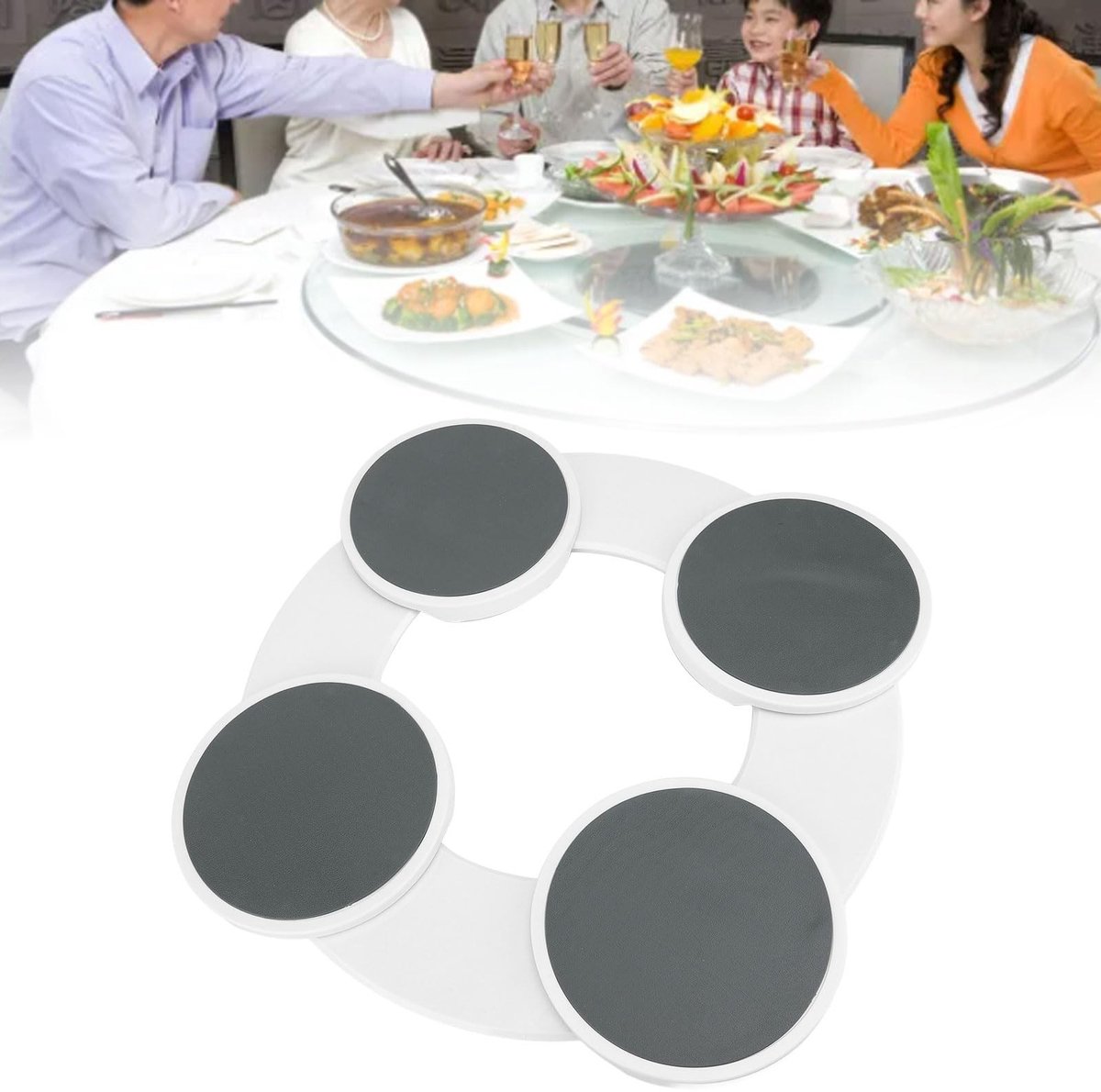 Dailygoods- Draaitafel 360° Roterend Ontwerp - Dienblad - Hittebestendig - Herbruikbaar - Draagbaar - Stevige Opslag - Serveerblad