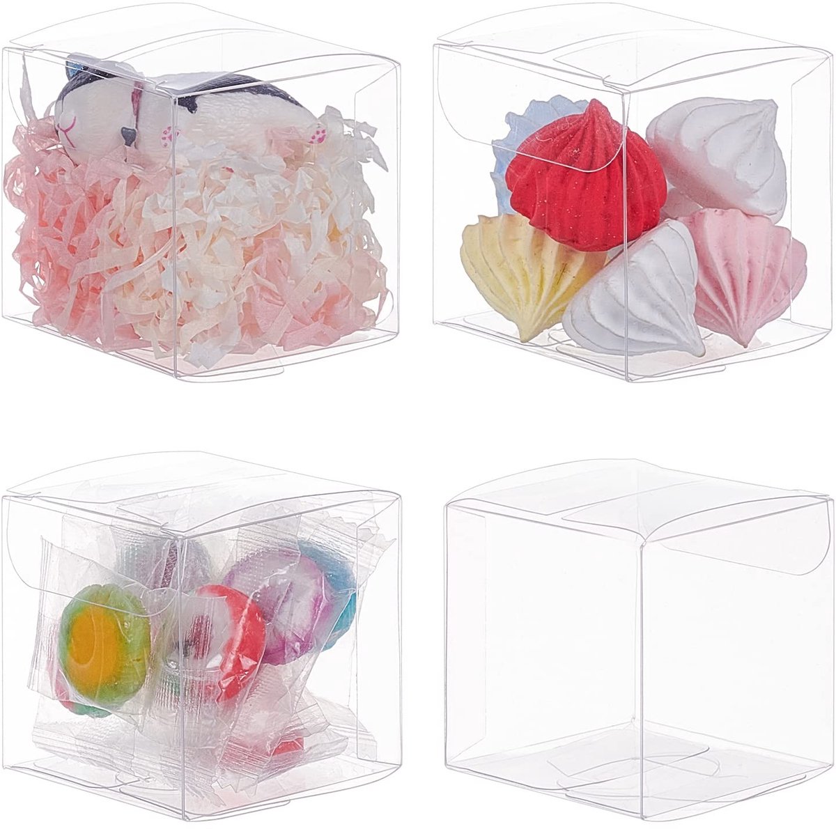 Dailygoods- Geschenkdozen 20 Stuks - Doorzichtige Dozen - 5x5x5 cm - Vierkante Dozen - Cadeaudozen met Deksel - Beschermende Film