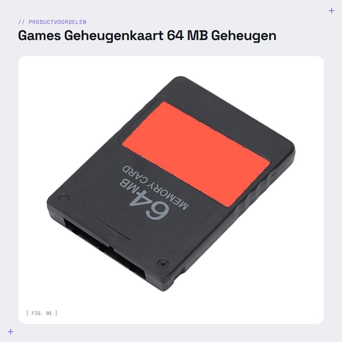 Dailygoods- Geheugenkaart 64 MB - Geheugen Save Card - Plug en Play - ABS - Hoge laadsnelheid - Compatibel met FMCB - Gamecard