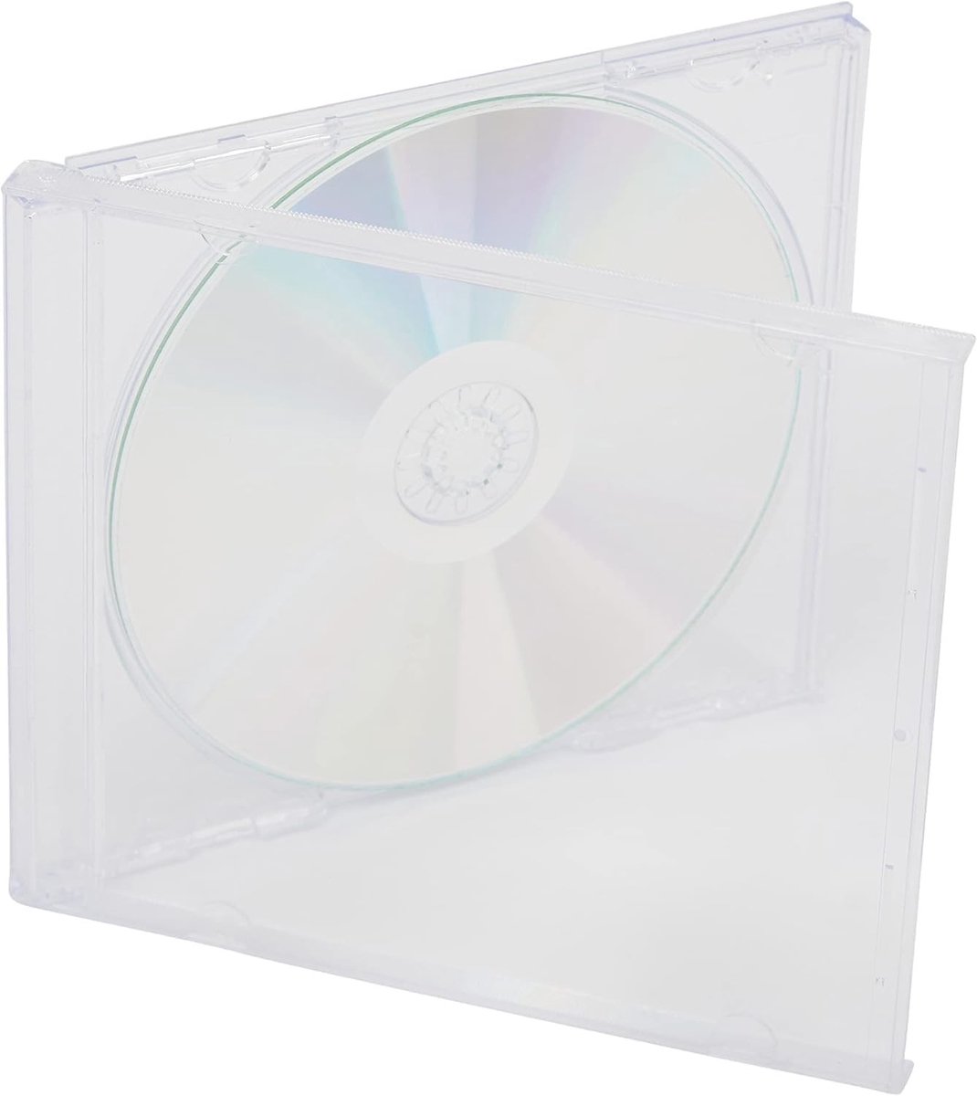 Dailygoods- Jewel Case Professionele Kwaliteit - CD/DVD Hoes - Transparante Tray - Houdt 1 Disc - Inlay Plaatsbaar - Hoogwaardige Producten