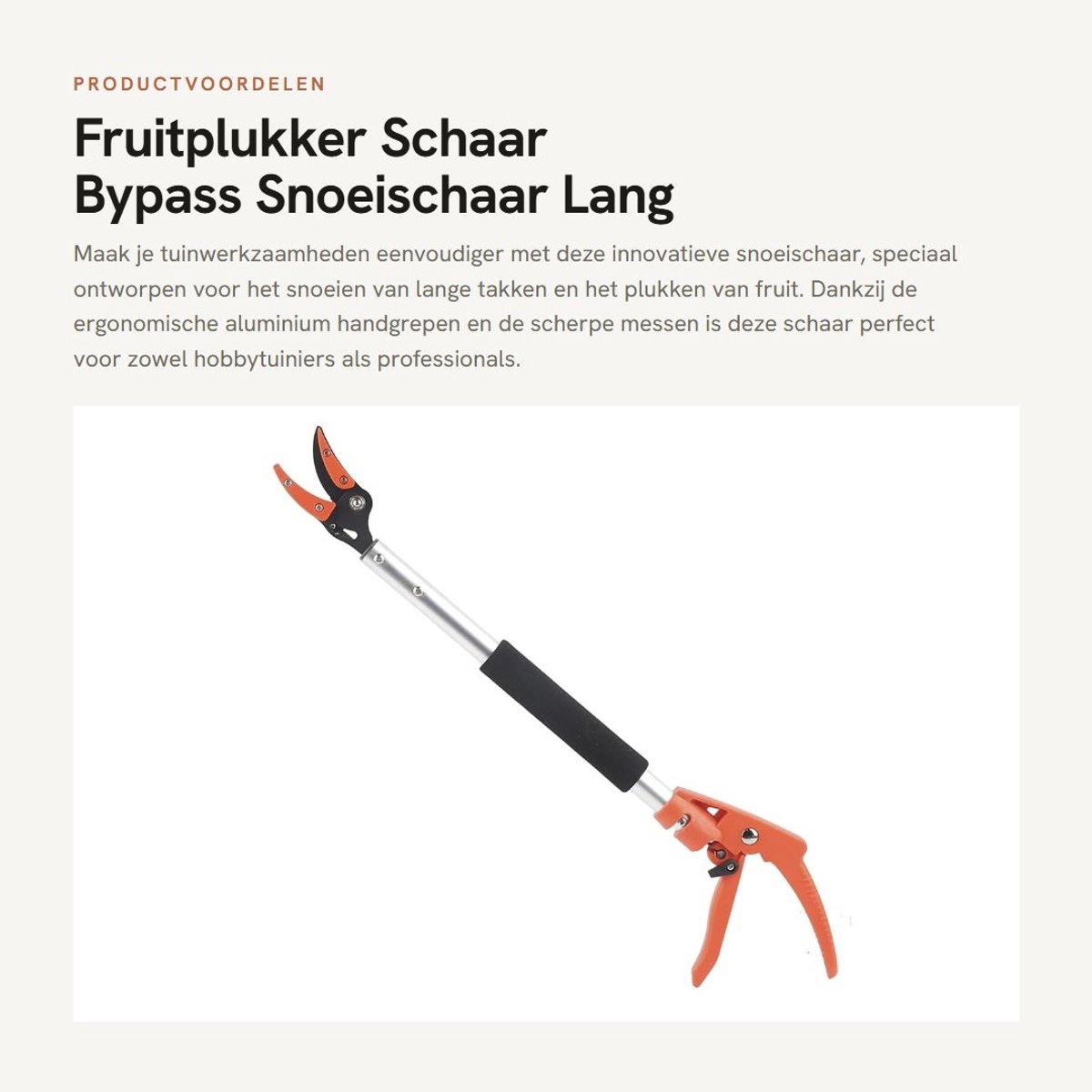 Dailygoods- Snoeischaar Bypass - Snoeischaar Met 90 Graden Verstelbare Handgreep - Snoeischaar Voor Lange Takken - Snoeischaar Van Aluminium - Duurzaam En Lichtgewicht - Fruitschaar