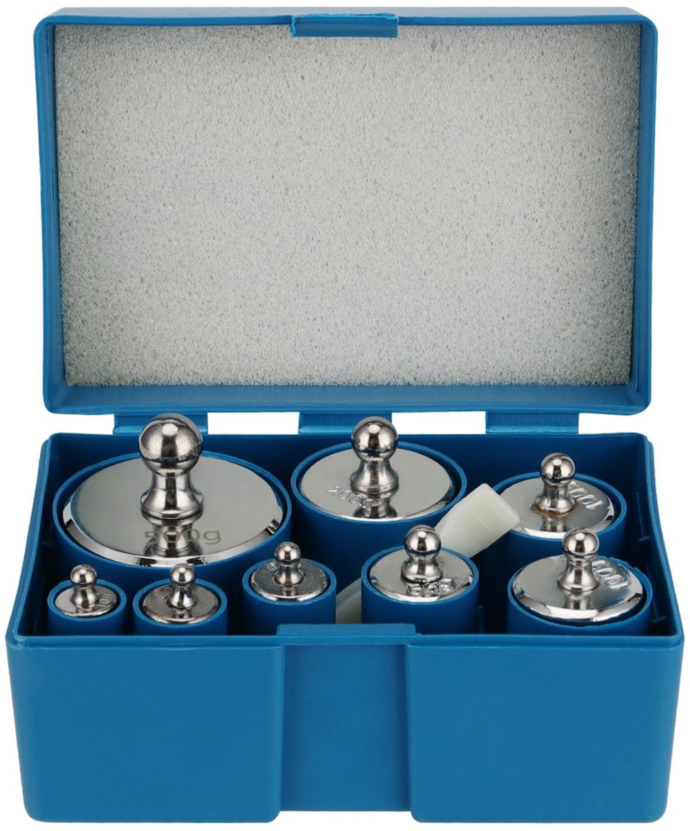 Dailygoods - Kalibratiegewicht - 1 kg set - Precisie-kalibratie - 10 g tot 500 g - Voor laboratorium en sieraden - Inclusief pincet