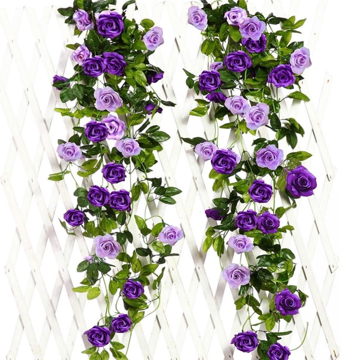 Kunstrozenslinger - Nep rozen ranken - Bruiloft decoratie - Tweekleurige bloemkoppen - 240
